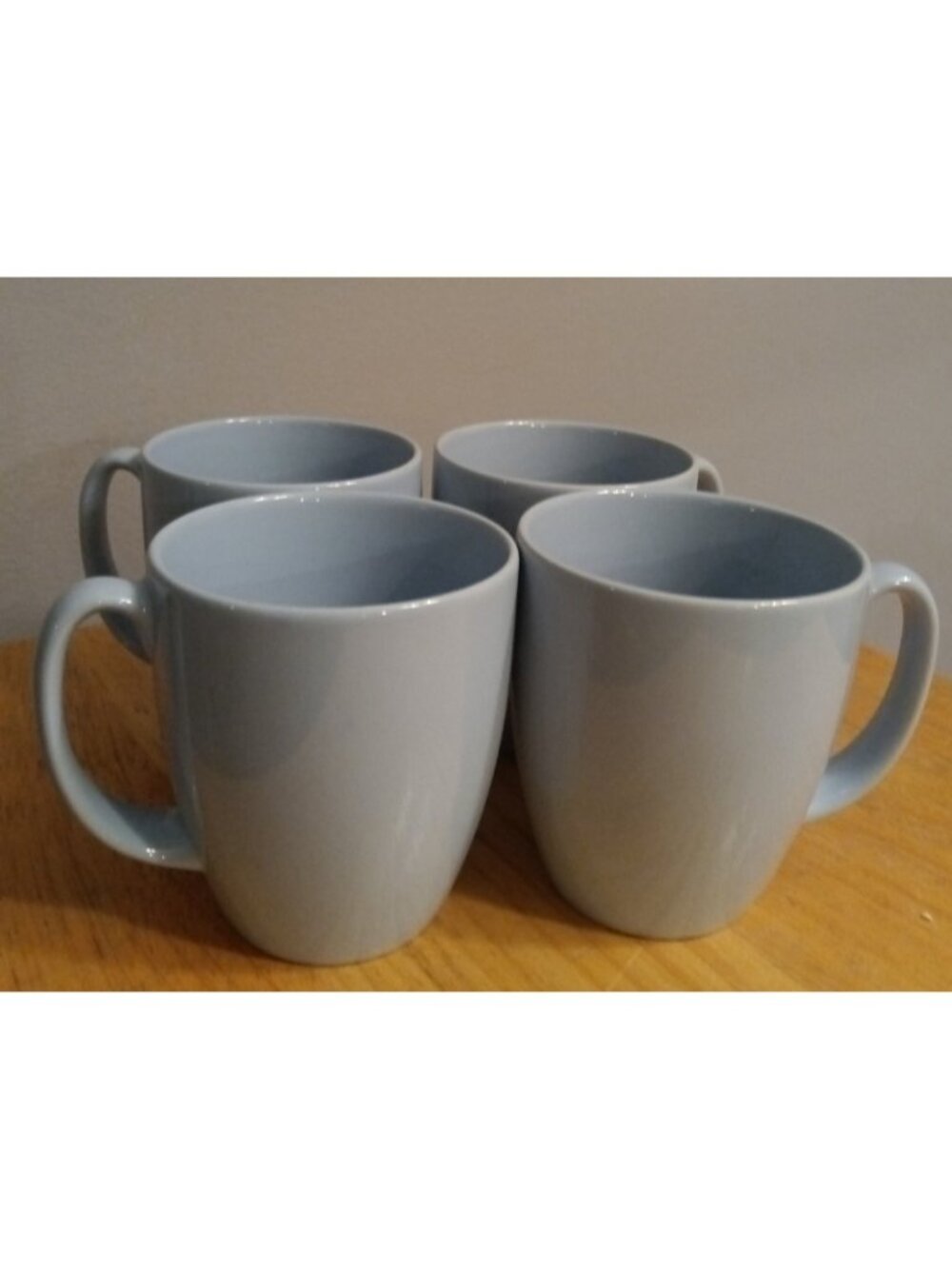 Vintage Corelle Stoneware Light Blue Coffee Mugs Cups Set of 4 Made In Thailand